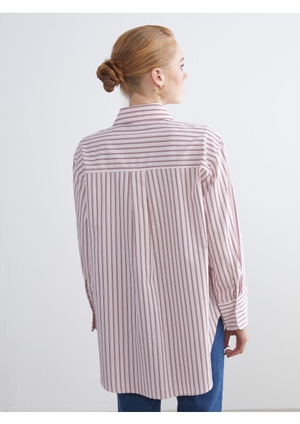 Yeni Sezon Çizgili Poplin Kadın Gömlek Tunik fırsatları