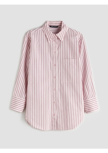 Yeni Sezon Çizgili Poplin Kadın Gömlek Tunik indirimleri