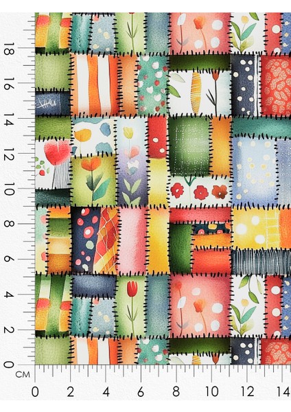 Kaktüs Desenli Patchwork Kumaş - 6 Adet 25X25 cm Kupon + Panel - %100 Pamuk Türk Saten Kalitesi indirimleri