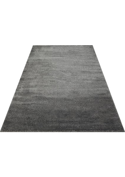 Bakü Plaın Antrasıt Hav Toz Vermeyen Yumuşak Dokulu Sade Tek Renk Modern Halı