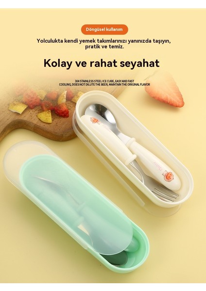 Karikatür Çocuk Kaşık-Çatal Kutusu Üçlü Set (Yurt Dışından) modelleri