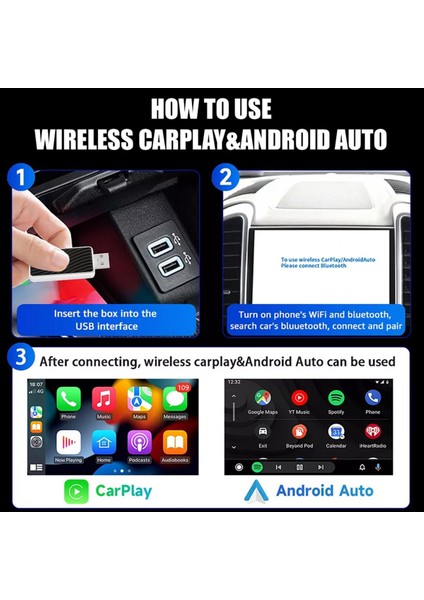 Android Auto Plug Play Converts Wired Için Mini USB Kablosuz Carplay Adaptörü (Yurt Dışından) fırsatları