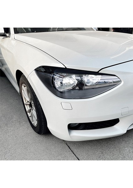 Araba Far Kaş Göz Kapakları Çıkartmalar Bmw 1 Serisi F20 F21 Kafa Işık Lambası Göz Kapağı 2011-2014 (Siyah) (Yurt Dışından)