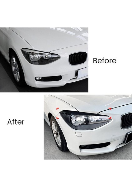 Araba Far Kaş Göz Kapakları Çıkartmalar Bmw 1 Serisi F20 F21 Kafa Işık Lambası Göz Kapağı 2011-2014 (Siyah) (Yurt Dışından) modelleri