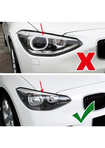 Araba Far Kaş Göz Kapakları Çıkartmalar Bmw 1 Serisi F20 F21 Kafa Işık Lambası Göz Kapağı 2011-2014 (Siyah) (Yurt Dışından) fırsatları