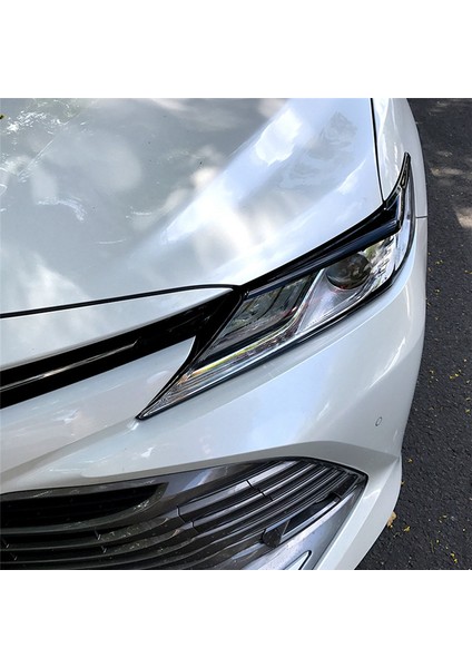 Araba Far Kaş Göz Kapağı Kafa Işık Şartları Kapak Toyota Için Stcker Trim Camry Le Xle Se Xse 2018-2021 (Siyah) (Yurt Dışından)