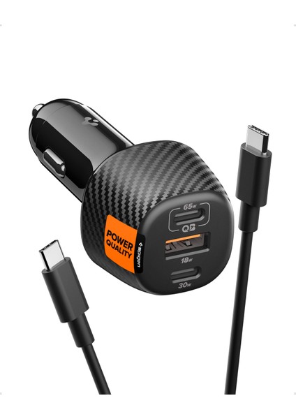 113W USB-C + USB-A 3 Port Araç içi Hızlı Şarj Aleti + 1 Metre 100W E-Mark Şarj Kablosu / PPS 2.0 Desteği Akım Korumalı Güç Adaptörü Çakmaklık iPhone & Android & iPad & MacBook EV1133 - ACP09543 fırsatları