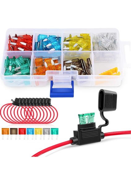 10 Adet Sigorta Sahibi 120PCS Araba Sigortalı 14AWG Sigorta Sahibi (5A 7 5A 10A 15A 20A 25A 30A) Otomatik Için Sigorta Sahipleri (Yurt Dışından)