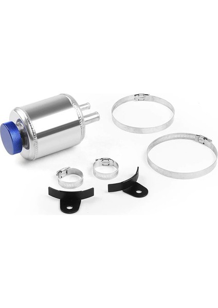 Araba Modifikasyonu Evrensel Hidrok Direksiyon Rezervuarı Yarış Kelepçesi Alüminyum Su Deposu Yarış Kelepçe Gümüş (Yurt Dışından)