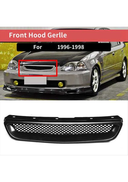 Abs Siyah Araba Ön Tampon Kaput Izgara Izgara Kapak Honda Civic Ek Cx Dx Ex Hx Lx Tip R 1996 1997 1998 (Yurt Dışından) fırsatları