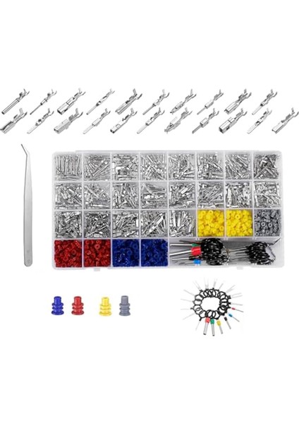 944PCS Pin Konektörü Kiti Araç Elektrik Tel Konektörleri Terminal Pimleri 21 Tip Yalıtımlı Fiş 1/1 5/1 8/2 2/2 8/3 5mm (Yurt Dışından)