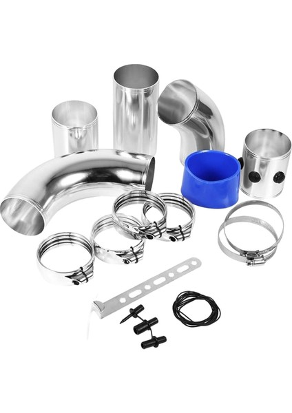 Araba Modifikasyonu 76MM Evrensel Emme Borusu Kiti 5 Bölüm Çok Fonksiyonlu Hava Giriş Kombinasyonu Soğuk Hava Alüminyum Tüp (Yurt Dışından)