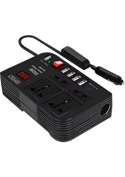 Araba Inverter 300W Güçlü Dc 12V Ila 220V Çok Functurm Ana Modifiye Waveautomotif Güç Dönüştürücü Invertör (Yurt Dışından)