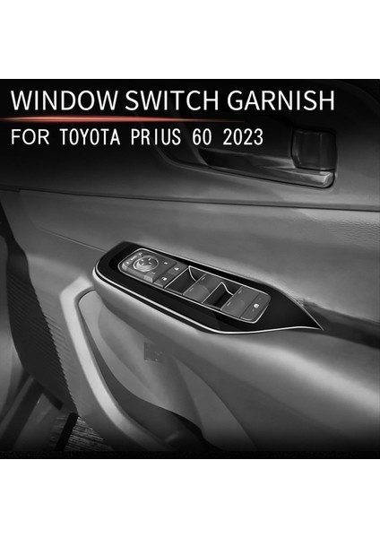 Araba Iç Kapı Koltuk Pencere Cam Anahtar Çerçeve Panel Toyota Prius 60 Serisi 2022 2023 Siyah (Yurt Dışından) modelleri