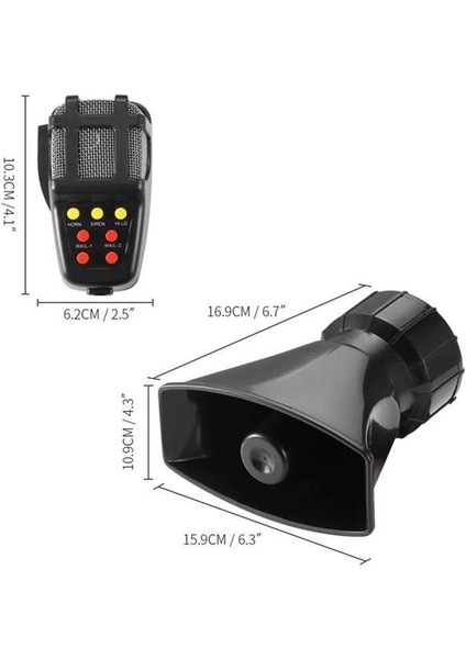 Mic Pa Sistemi Acil Durum Ampfikatör Hooter 12V Hava Boynuzu Megafon Tonu Araba Korna Araba Uyarı Alarm Hoparlörleri Sesle (Yurt Dışından) fiyatları