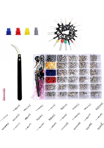 940PCS 26 Tip Pim Konnektörleri Kiti Araç Elektrik Tel Termina 1-3 5mm Konektörler Otomotiv Terminal Çıkarma Aracı (Yurt Dışından)