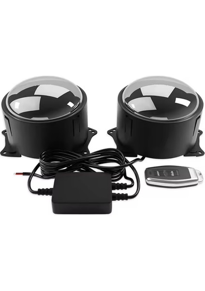 Dinamik LED Araba Farlar Montajı 2&#39 De 1 Şeytan Göz Dekorasyon Sis Lambası Aydınlatma Uzaktan Kumanda Otomatik Getirme 12-36V (Yurt Dışından)