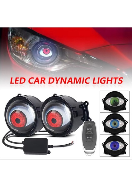 Dinamik LED Araba Farlar Montajı 2&#39 De 1 Şeytan Göz Dekorasyon Sis Lambası Aydınlatma Uzaktan Kumanda Otomatik Getirme 12-36V (Yurt Dışından) modelleri