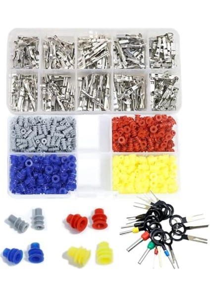 600PCS 1 8/2 2/2 8mm Araç Elektriksel Terminal Konektörleri Otomotiv Tel Pimi Çıkarma Kiti Yalıtılmamış Erkek Kadın Kıvrım (Yurt Dışından)
