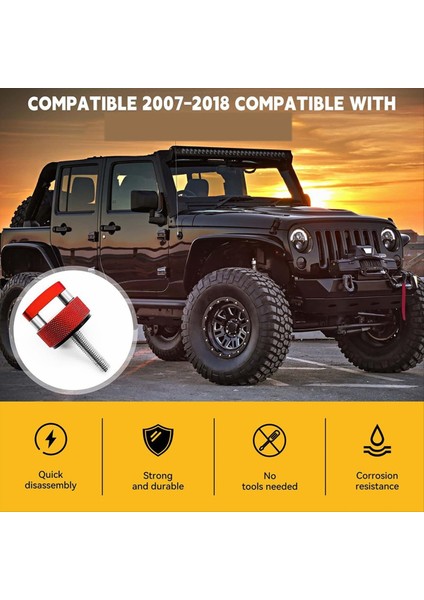 6pcs Hardtop Cıvatalar Vidalı Hızlı Çıkarma Bağlantı Elemanı Başparmak Vidalı Somun Kiti Jk 2007-20018 Jl 2018-2022 (Yurt Dışından) modelleri