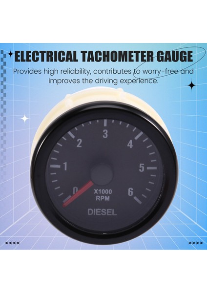 Dizel Motor Motoru Için 52MM 0-6000 Rpm (Dash&#39 De) Elektrik Takometre Göstergesi (Yurt Dışından) fırsatları