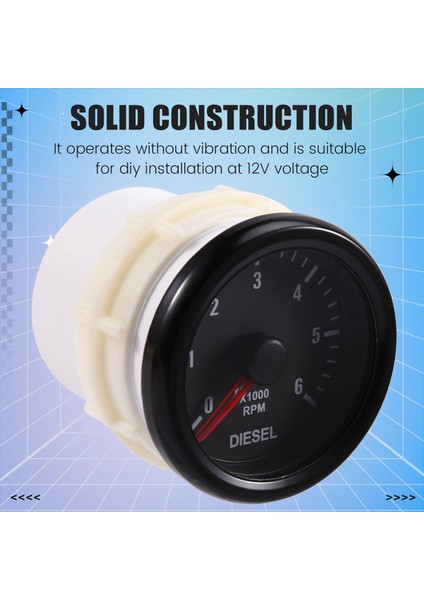 Dizel Motor Motoru Için 52MM 0-6000 Rpm (Dash&#39 De) Elektrik Takometre Göstergesi (Yurt Dışından) indirimleri