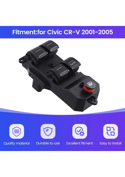 Sürücü Tarafı Elektrik Güç Penceresi Kontrol Anahtarı 35750-SAE-P03 35750SAEP03 Honda Civic Cr-V 2001-2005 (Yurt Dışından) indirimleri