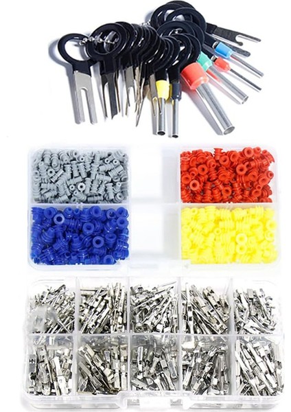 690PCS Konnektör Pimleri Sırplı Terminal Otomotiv Araba Kiti Elektrik 1-3 5mm Motosiklet Atv Tel Erkek Kadın Kıvrım Seti (Yurt Dışından)