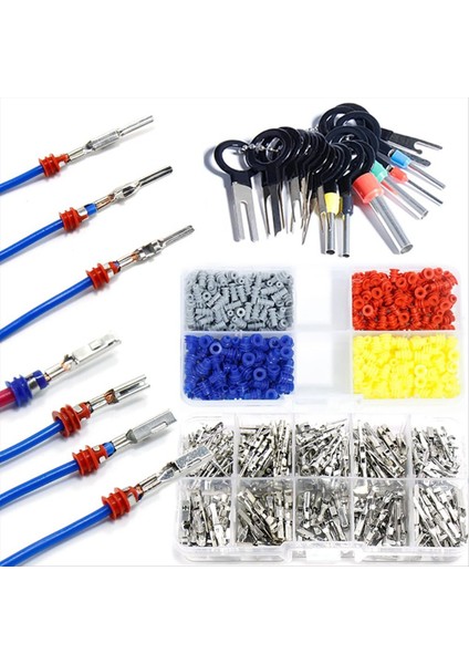 690PCS Konnektör Pimleri Sırplı Terminal Otomotiv Araba Kiti Elektrik 1-3 5mm Motosiklet Atv Tel Erkek Kadın Kıvrım Seti (Yurt Dışından) fiyatları