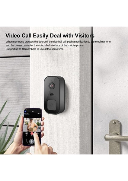 Kablosuz Video Kapı Zi Kamera Kapı Zi Akıllı Kapı Zi Kolay Kurulum Desteği 2 4g Wifi Siyah (Yurt Dışından) fırsatları