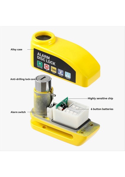 Bisiklet Elektrik Araç Motosiklet Tekerleği Disk Fren Kidi Güvenği Hırsızlık Karşıtı Motosiklet Asma Kit Kidi Gümüş (Yurt Dışından) indirimleri