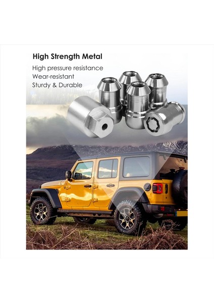 82215711 Tekerlek Kidi Kit Kit Kabuk Somun Kiti Jeep Wrangler Için Anahtarlı Jl 2018-2024 Jeep Gladiator 2020-2024 (Yurt Dışından) fırsatları