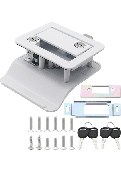 Rv Römork Giriş Kapısı Kidi Rv Kapı Kidi Yedek Çift Açık Kapı Deadbolt Bilgisayar Anahtar Kapı Kolu Beyaz (Yurt Dışından)