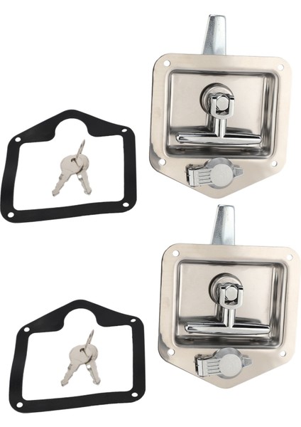 2x Paslanmaz Çek Katlanır T-Şekil Tutar Kit Alet Kutusu Key Kamyon Römork Araç Kutusu Elektrik Kabini (Yurt Dışından)