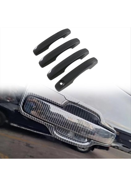 Ford Ranger 2023 2024 Dış Aksesuarlar Için Yan Kapı Kolu Kapak Döşeme Abs Karbon Fiber - Akıllı Anahtar Deliği Olmadan (Yurt Dışından) modelleri