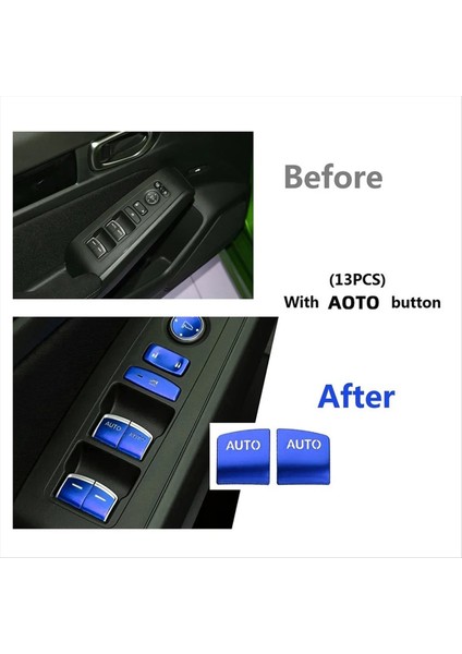 13PCS Pencere Cam Kaldırma Anahtarı Düğmesi Kapak Honda Civic 11 Gen 2022 (Yurt Dışından) indirimleri