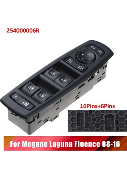 Renault Megane Laguna Fluence 08-16 Güç Master Pencere Kontrol Anahtarı Sürücü Tarafı 254000006R 7700817337 (Yurt Dışından) modelleri