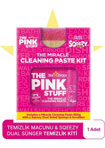 Mucizevi Miracle Temizlik Macunu 850 gr & Mucizevi Dual Çift Traflı Bulaşık Süngeri