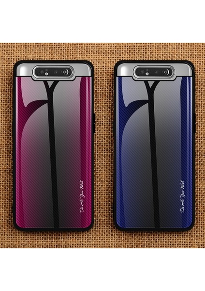 Galaxy A80 / A90 Için Gradyan Renkli Temperli Cam + Tpu Telefon Kılıfı (Yurt Dışından) modelleri