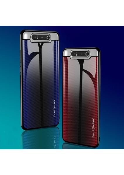 Galaxy A80 / A90 Için Gradyan Renkli Temperli Cam + Tpu Telefon Kılıfı (Yurt Dışından) fiyatları