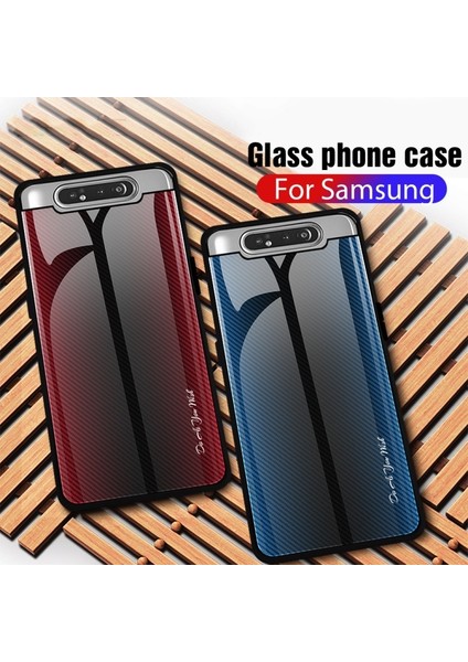 Galaxy A80 / A90 Için Gradyan Renkli Temperli Cam + Tpu Telefon Kılıfı (Yurt Dışından) modelleri