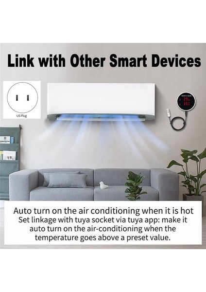 Tuya Wifi Sıcaklık ve Nem Sensörü Harici Prob Dijital LCD Ekran Iç Mekan Termometre Higometre Ab Fişi (Yurt Dışından) modelleri