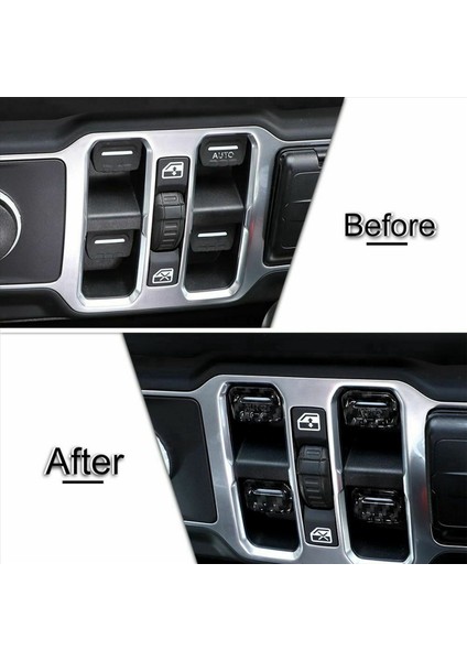 8x Pencere Asansör Anahtarı Ayar Düğmesi Kapak Döşeme Abs Iç Aksesuarlar Jeep Wrangler Jl Jt 2018-2021 (Karbon Fiber) (Yurt Dışından)