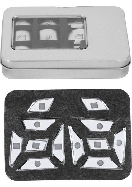 14PCS Araba Penceresi Cam Kaldırma Düğmesi Çıkartması ve 12 Adet Direksiyon Tekerleği Düğmesi Anahtarı Trim Kapak Çıkartması Mercedes Benz (Yurt Dışından)