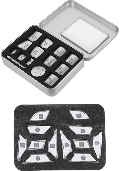 14PCS Araba Penceresi Cam Kaldırma Düğmesi Çıkartması ve 12 Adet Direksiyon Tekerleği Düğmesi Anahtarı Trim Kapak Çıkartması Mercedes Benz (Yurt Dışından) fiyatları