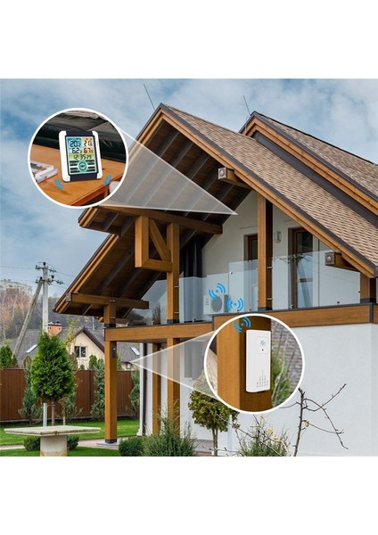 Kablosuz Sıcaklık Nem Sensörü LCD Dijital Ekran Sıcaklık Sensörü Ev Kapalı Dış Mekan Için Saat Fonksiyonu (Yurt Dışından) fırsatları