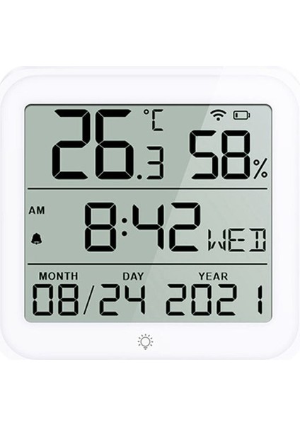 Wifi Akıllı Ev Sıcaklığı Nem Sensörü Akıllı Yaşam Iç Mekan Sıcaklık Alarm Sensörü Ev Için Saat Fonksiyonu (Yurt Dışından)