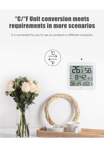 Wifi Akıllı Ev Sıcaklığı Nem Sensörü Akıllı Yaşam Iç Mekan Sıcaklık Alarm Sensörü Ev Için Saat Fonksiyonu (Yurt Dışından) fiyatları