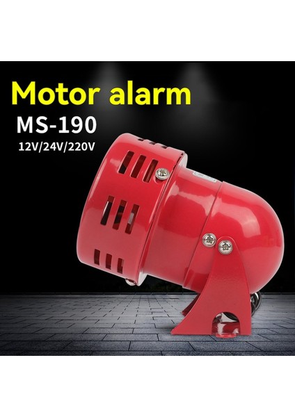 DC24V Kırmızı Mini Metal Motor Siren Endüstriyel Alarm Sesi Elektrik Koruma Hırsızlığa Karşı 120DB MS-190 (Yurt Dışından) fırsatları