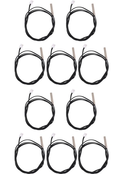 10PCS 1 Metre Su Geçirmez Sıcaklık Sensörü Probu Paslanmaz Çelik 10K 3950 Ntc Termistör Probu Siyah ve Gümüş (Yurt Dışından)